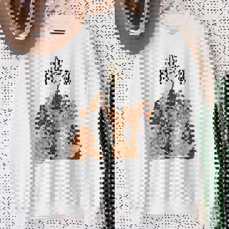 イングリッシュコッカースパニエルがいっぱい スウェットシャツ 年配の女性への贈り物