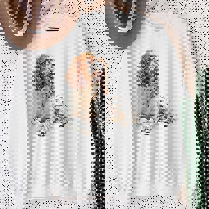 イングリッシュセッター 犬 モチーフ ペット アートワーク イングリッシュセッター スウェットシャツ 年配の女性への贈り物