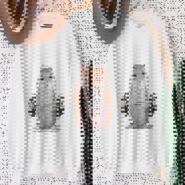 ウェイトリフティング 筋トレ バーベル やる気がないなら家に帰れ ジャンガリアンハムスター スウェットシャツ 年配の女性への贈り物