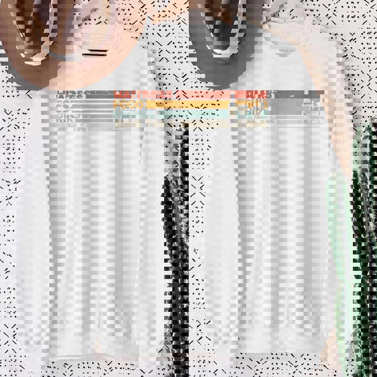 ウェイトレス 食べ物 飲み物とヒント レトロ ウェイティングスタッフ ウェイター 長袖tシャツ スウェットシャツ 年配の女性への贈り物