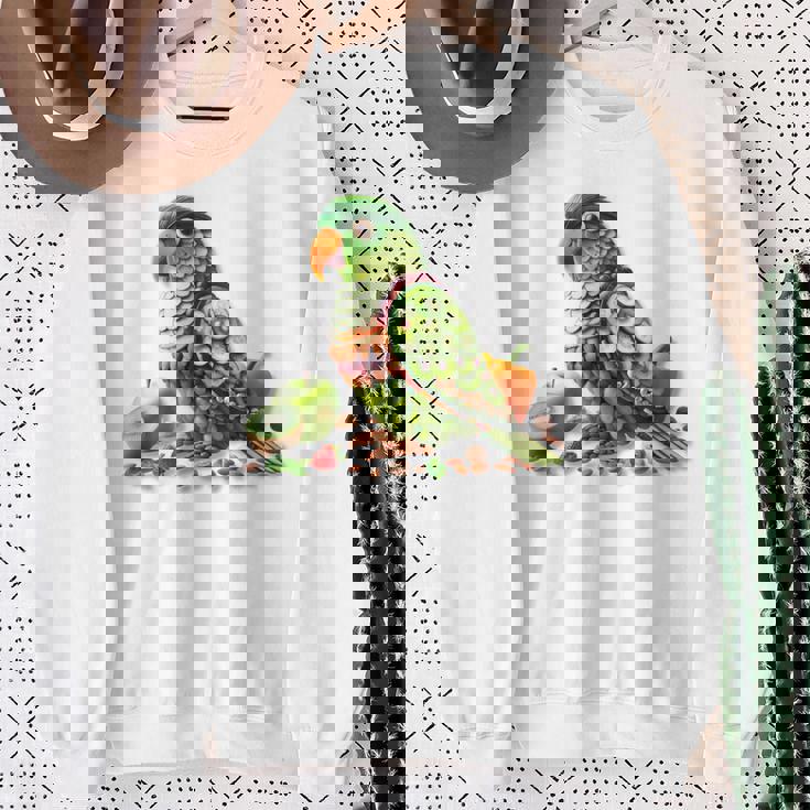 ウロコインコ フルーツアート トロピカル キウイ りんご ナッツ スウェットシャツ 年配の女性への贈り物