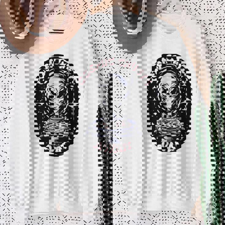 エイリアンピザオファー 宇宙の地殻が待っている 長袖tシャツ スウェットシャツ 年配の女性への贈り物