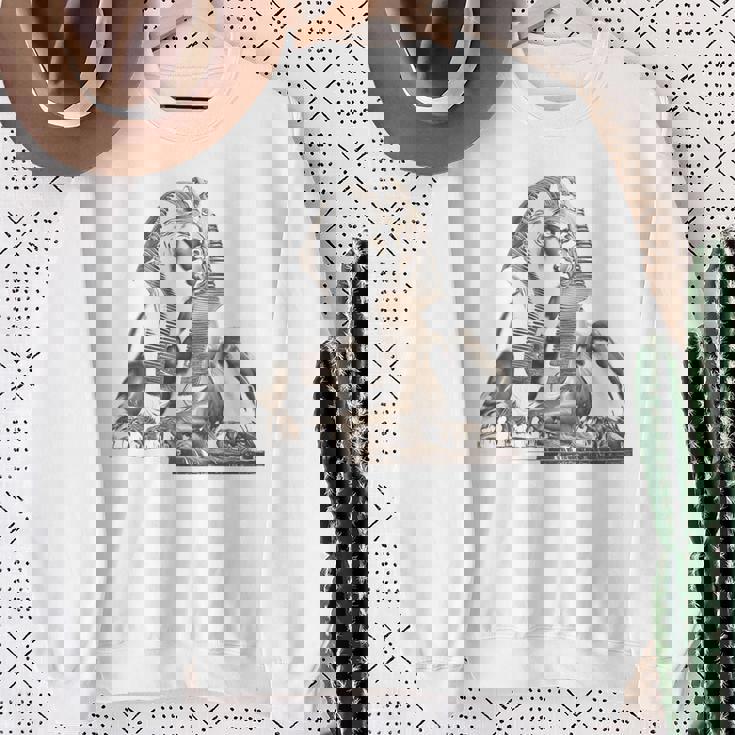 エジプト スフィンクス 神秘 ラムセス バックプリント スウェットシャツ 年配の女性への贈り物