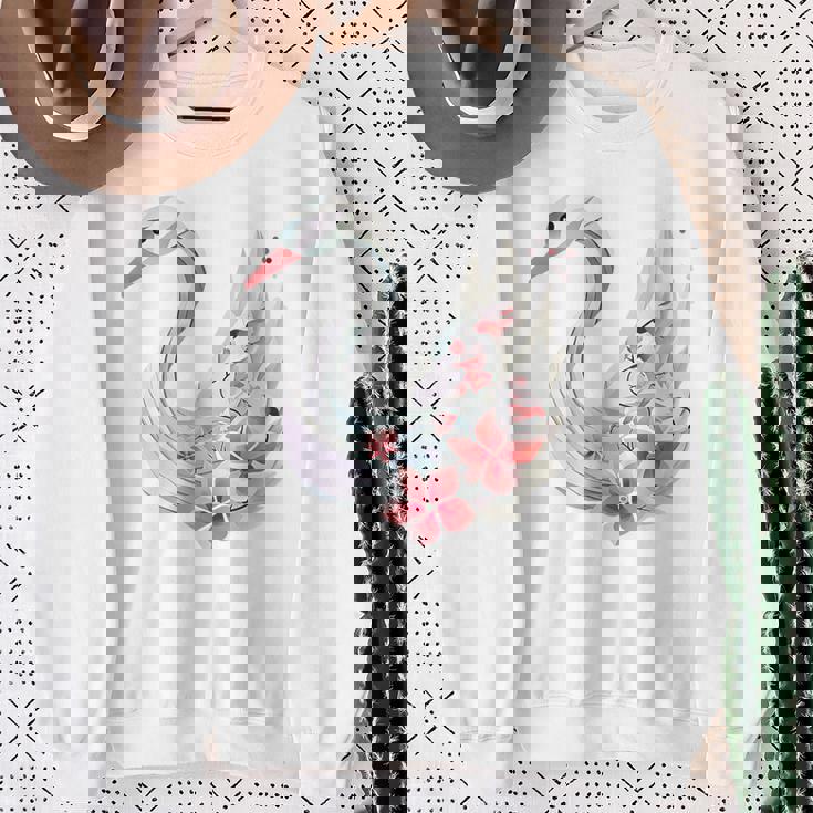 エレガントな白鳥の花 スウェットシャツ 年配の女性への贈り物