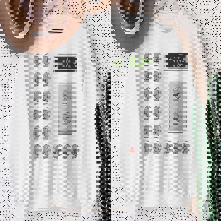 エレベーターボタン おもしろエレベーター スウェットシャツ 年配の女性への贈り物