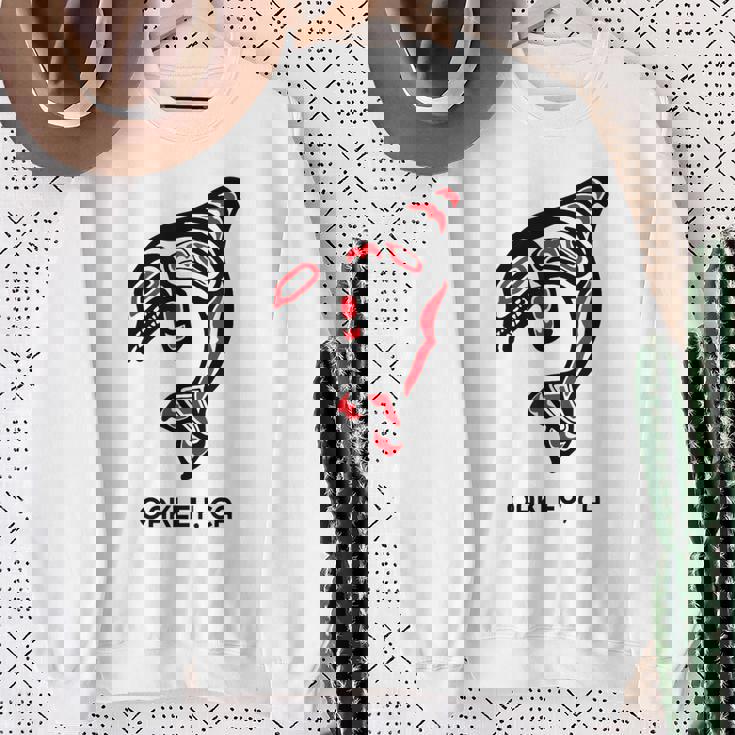 オークリー、カリフォルニア オルカキラー クジラ ネイティブアメリカン ギフト スウェットシャツ 年配の女性への贈り物