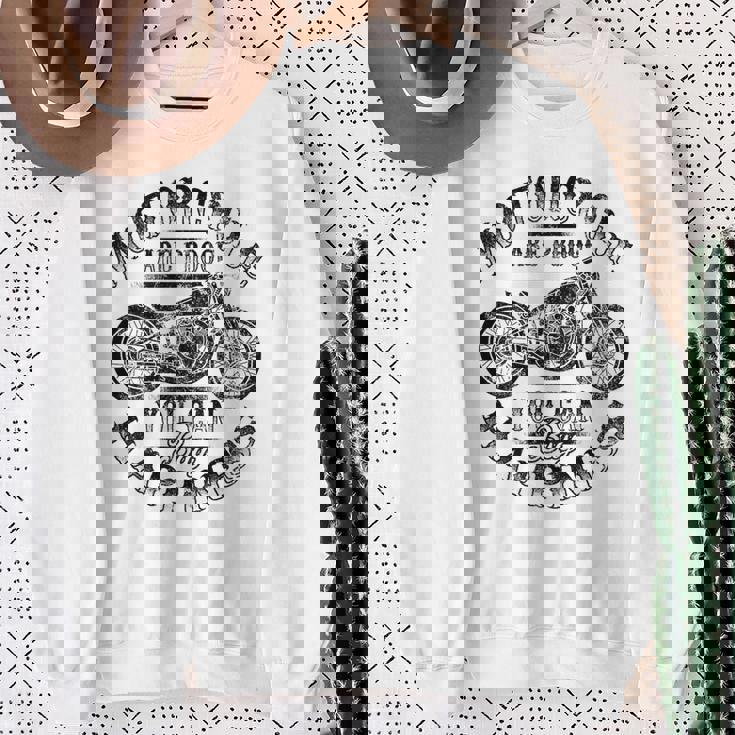 バックプリント オートバイ ファン シンプル バイカー エッジールック グラフィック スウェットシャツ 年配の女性への贈り物