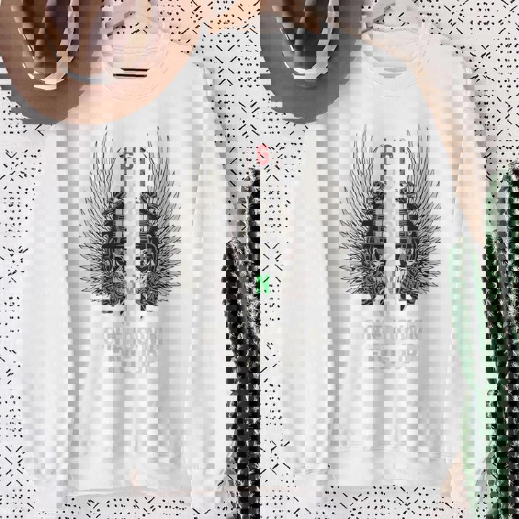 オートバイのギアシフト 1 ダウン 5 アップ バイカー スカル 背面 スウェットシャツ 年配の女性への贈り物