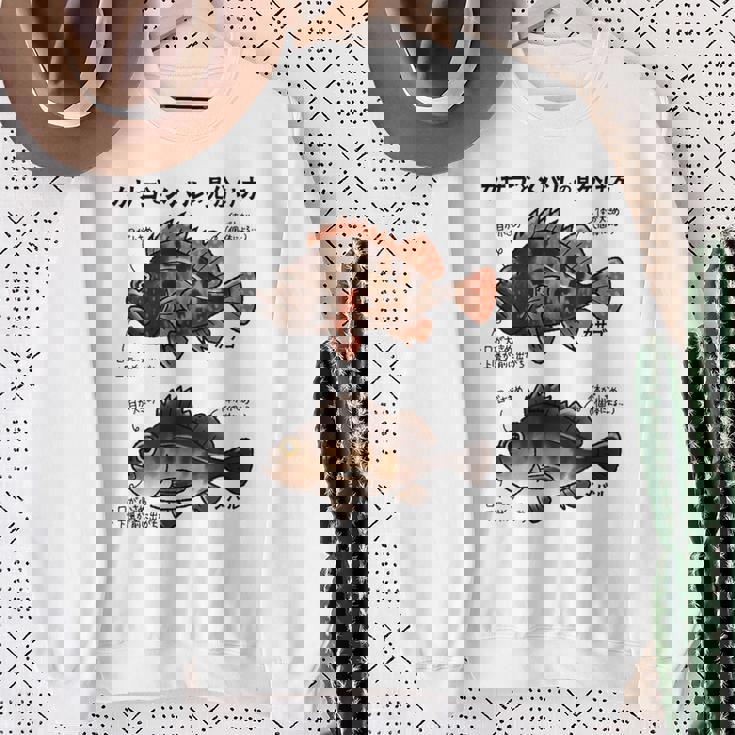 カサゴとメバルの見分け方 スウェットシャツ 年配の女性への贈り物