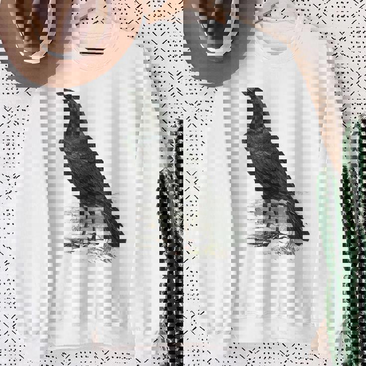 カラス ビンテージ イラスト カラス スウェットシャツ 年配の女性への贈り物