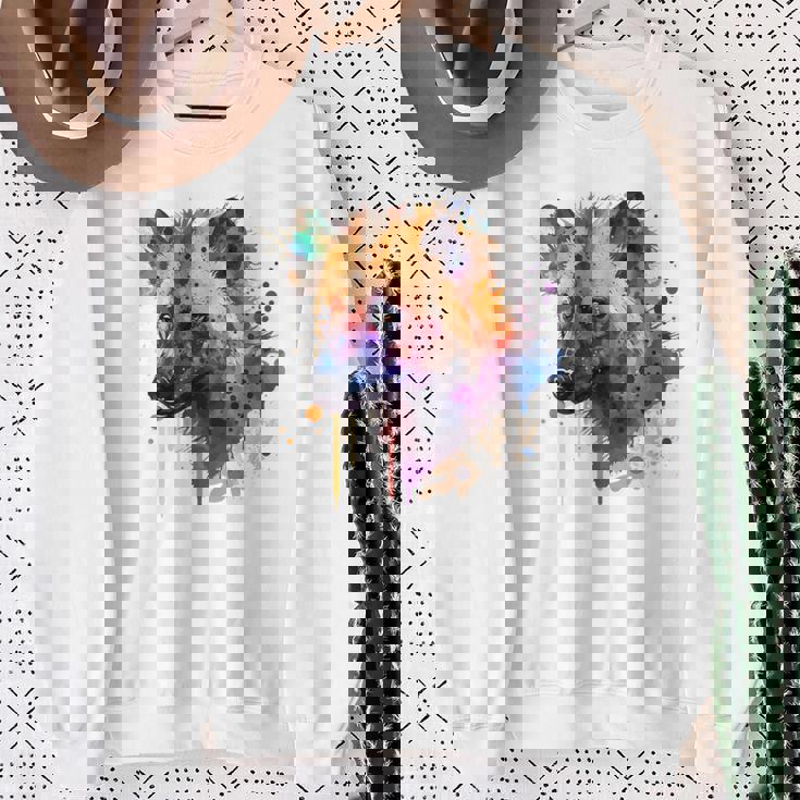 カラフルなハイエナプレデター 水彩画携帯電話ケース スウェットシャツ 年配の女性への贈り物