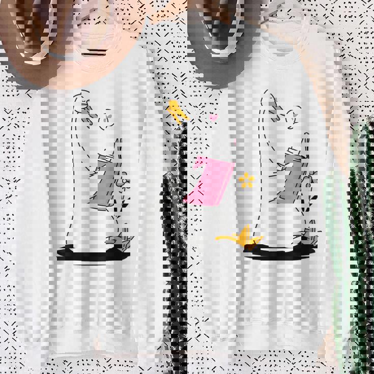 ガチョウ 読書本 ジョーク 面白い アヒル 愚かなしゃれ 読者 ユーモア スウェットシャツ 年配の女性への贈り物