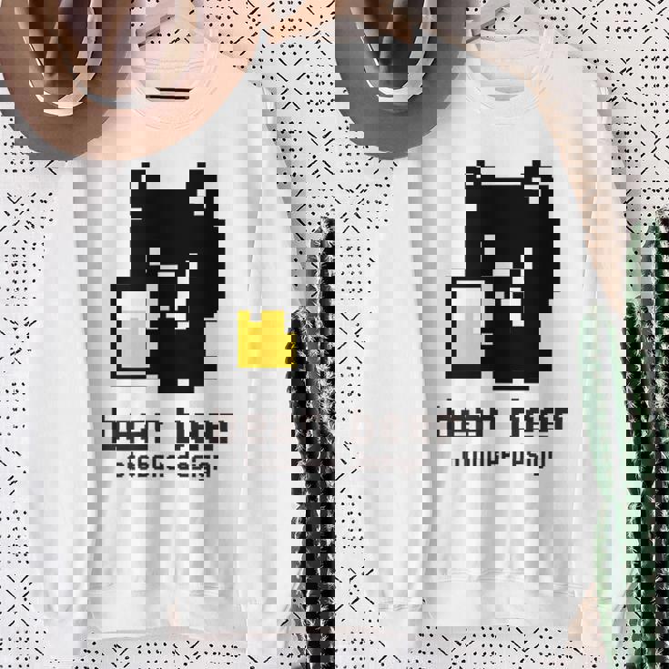 クマ ビール ドット絵 かわいい レトロ スウェットシャツ 年配の女性への贈り物