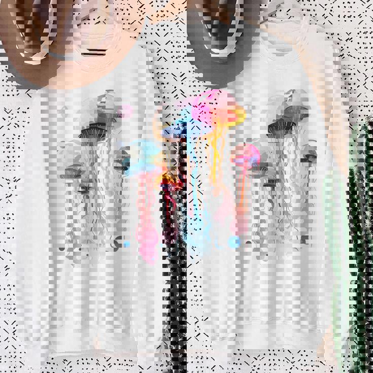 クラゲ 幾何学 動物 カラフル 抽象 アート クラゲ スウェットシャツ 年配の女性への贈り物