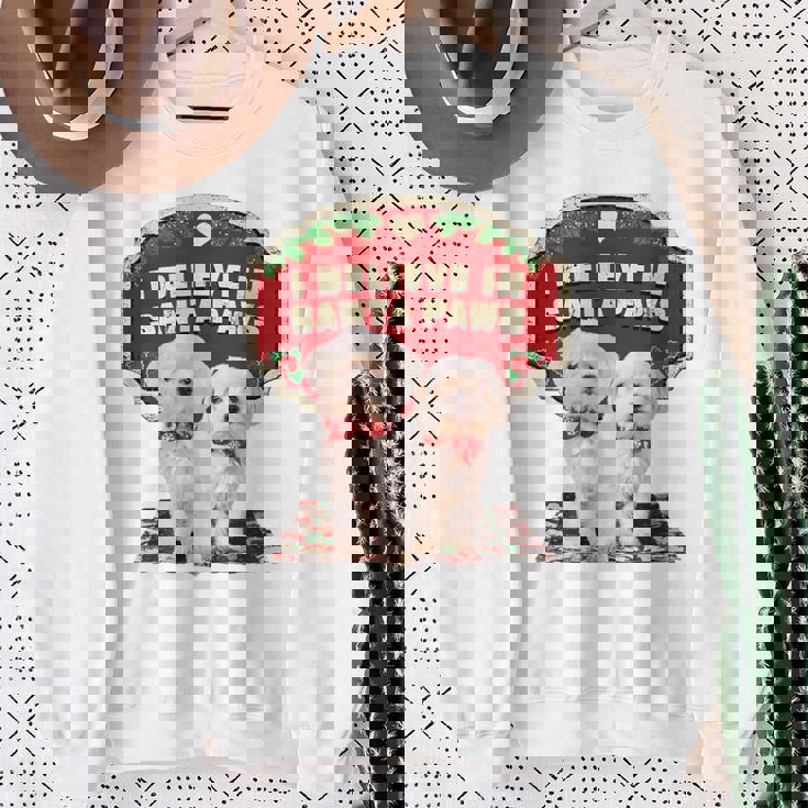 クリスマス デコレーション 犬 マルチーズ スウェットシャツ 年配の女性への贈り物