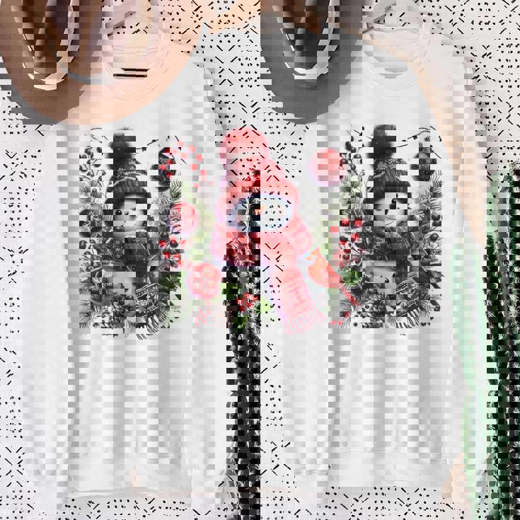 クリスマスの雪だるま スウェットシャツ 年配の女性への贈り物