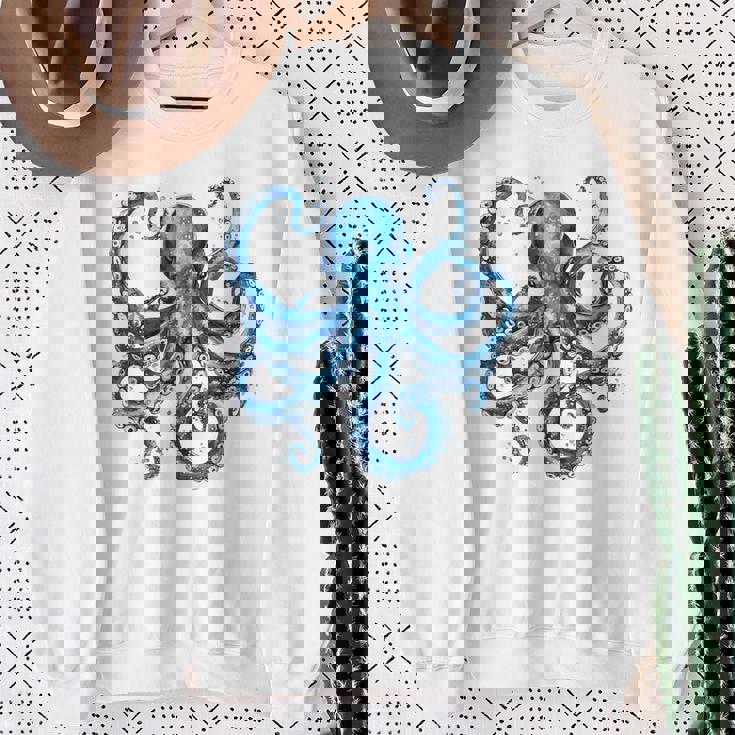 クール ブルー タコ 海 海 好き 触手 タコ好き スウェットシャツ 年配の女性への贈り物