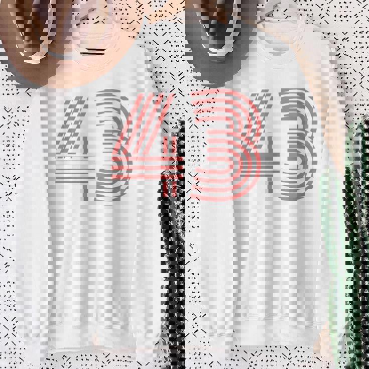 クールなレトロなレタリングジャージ、背番号43 Fourtythree スウェットシャツ 年配の女性への贈り物