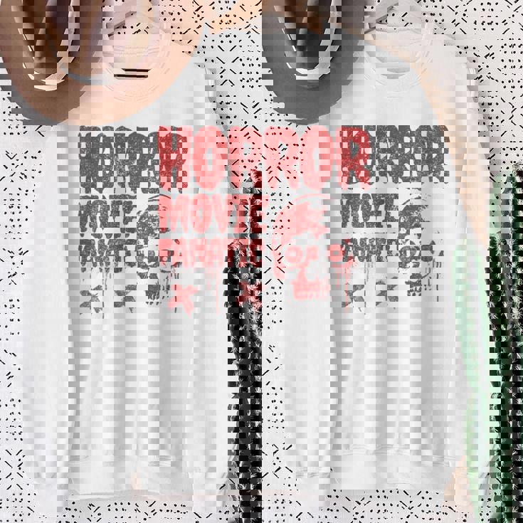 グランジー ダメージ加工 ホラー映画 ファン 赤 グラフィック 怖い頭蓋骨 長袖tシャツ スウェットシャツ 年配の女性への贈り物