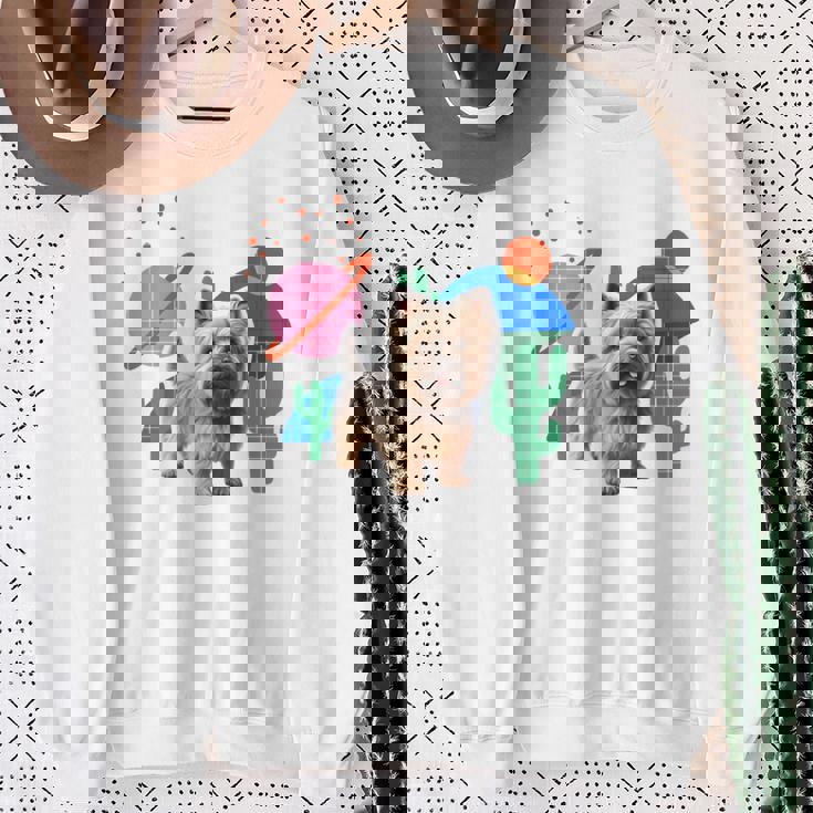 ケアンテリア デザートデザイン犬 長袖tシャツ スウェットシャツ 年配の女性への贈り物