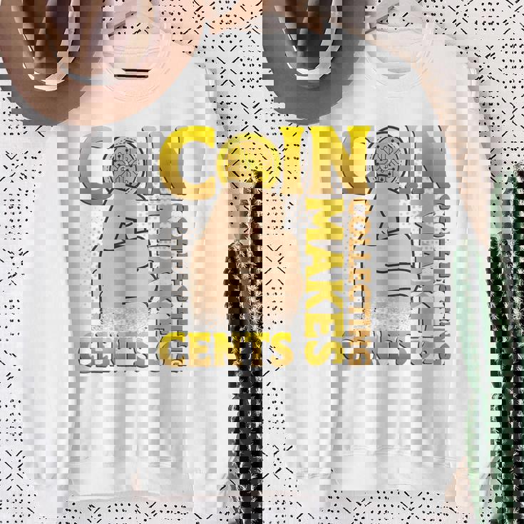 コイン収集はセント硬貨を集めるコインコレクター スウェットシャツ 年配の女性への贈り物