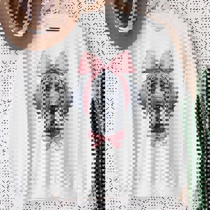 コケットボウ グレートデーン 犬 ママ ピンクリボン キュート 母の日 スウェットシャツ 年配の女性への贈り物