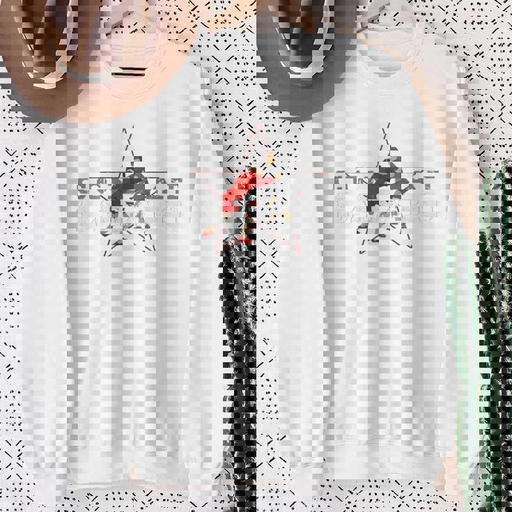 コンバットサンボ、アルティメットマーシャルアート、バックプリント スウェットシャツ 年配の女性への贈り物