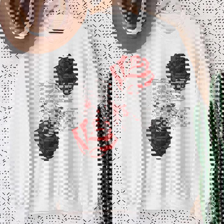 ゴシック ローズ パンク ラブ バレンタイン 学生 ロックミュージック ギグ 長袖tシャツ スウェットシャツ 年配の女性への贈り物