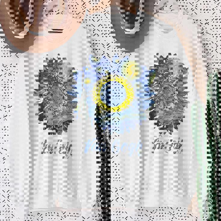 ゴッホ 星月夜 ひまわり ゴッホ ひまわり アート スウェットシャツ 年配の女性への贈り物