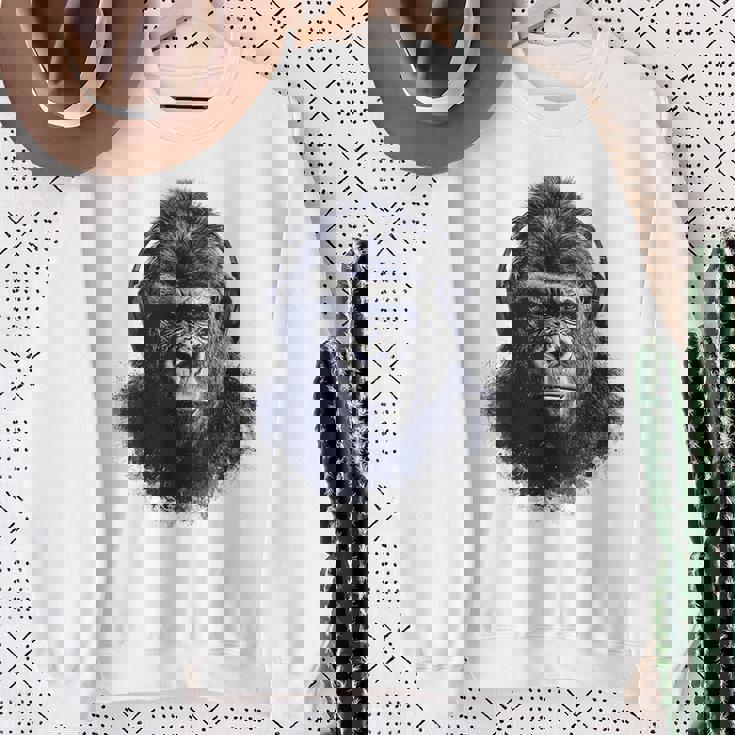 ゴリラ 描画 動物 イラスト 抽象画 アート ゴリラ スウェットシャツ 年配の女性への贈り物