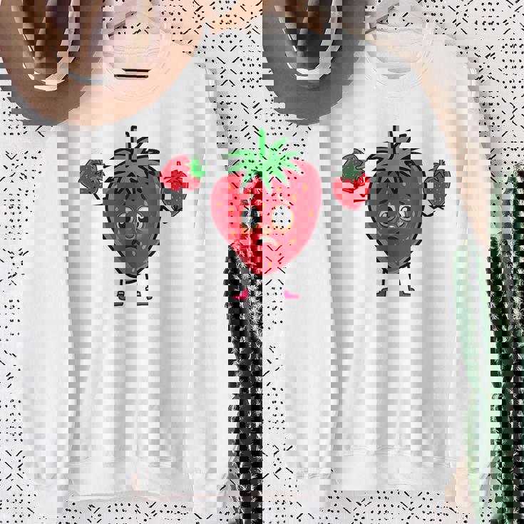 サマータイム いちご いちご 果実 果実 ガーデン スウェットシャツ 年配の女性への贈り物