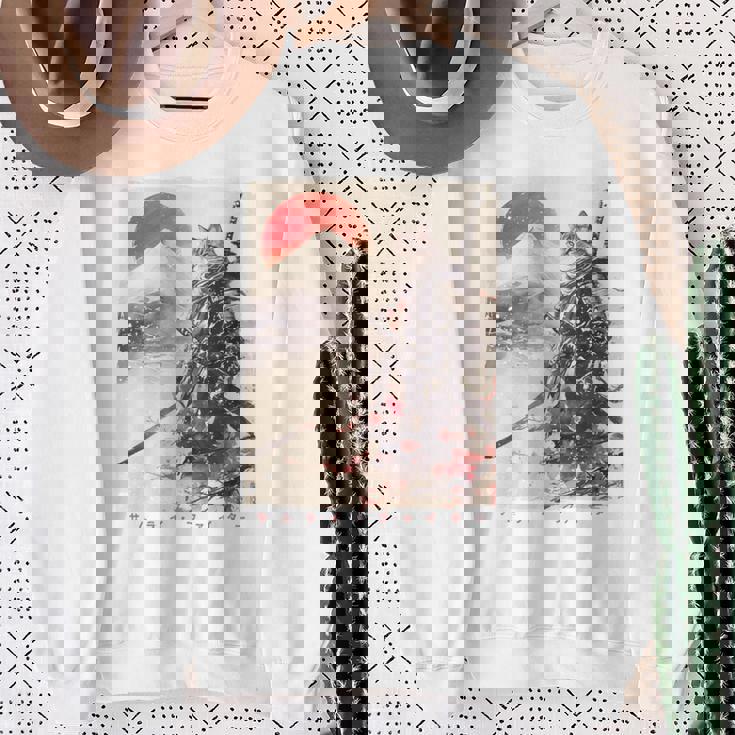 サムライ 猫戦士 浮世 墨絵 猫 サムライ 長袖tシャツ スウェットシャツ 年配の女性への贈り物