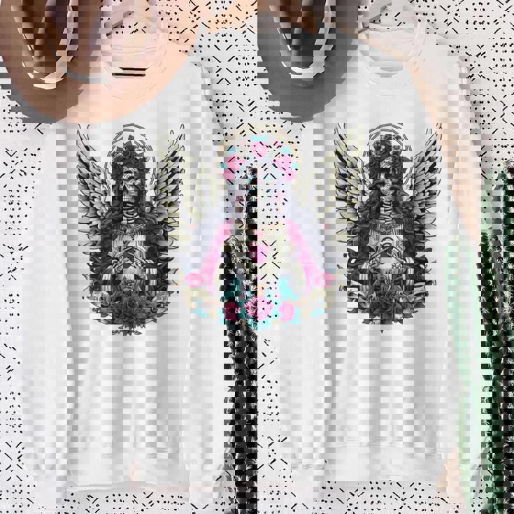 サンタ・ムエルテ 長袖tシャツ スウェットシャツ 年配の女性への贈り物