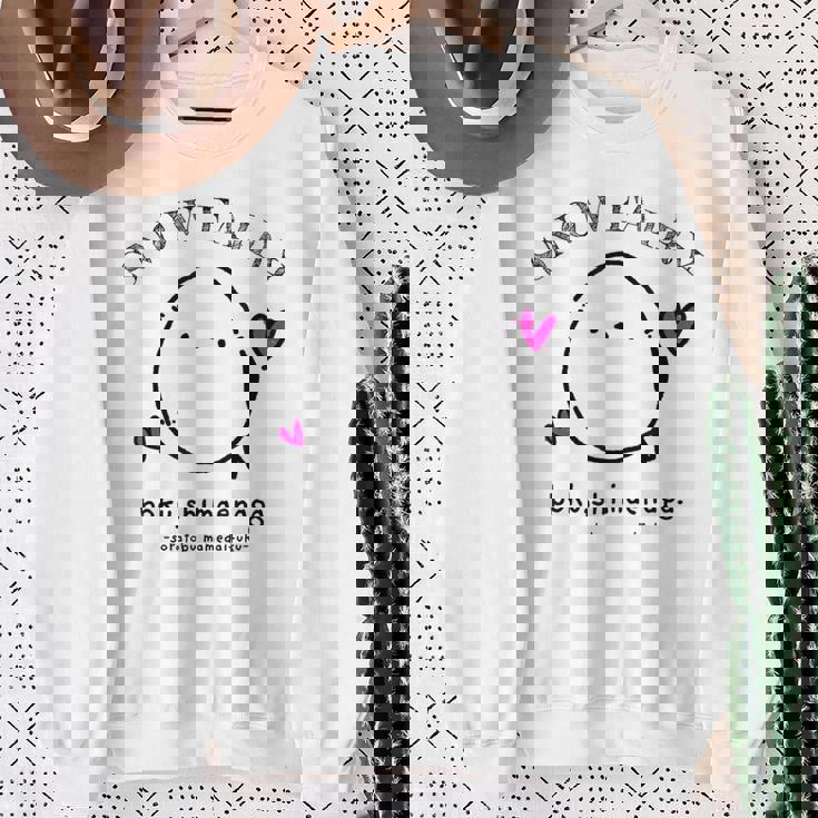 シマエナガ 北海道 雪の妖精 可愛い もふもふ ハート スウェットシャツ 年配の女性への贈り物