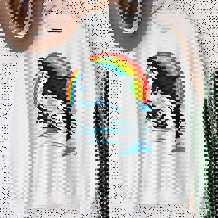 シャチ。シャチホエールウォッチング スウェットシャツ 年配の女性への贈り物