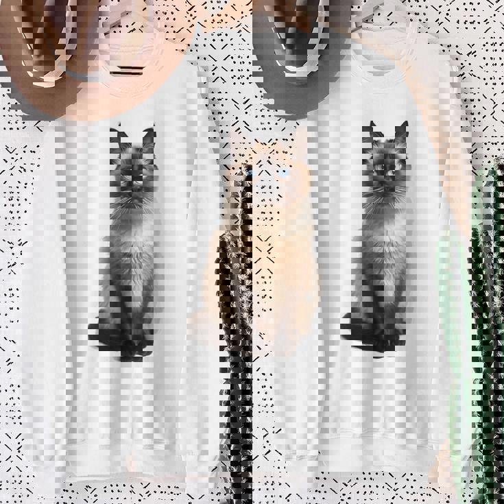 シャム猫 美人 雄大なシャム猫 ラブリーシャム猫 スウェットシャツ 年配の女性への贈り物