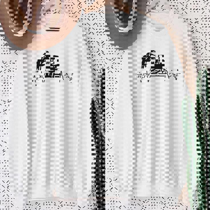 ショベル ハートビート 重機 オペレーター ハートビート スウェットシャツ 年配の女性への贈り物