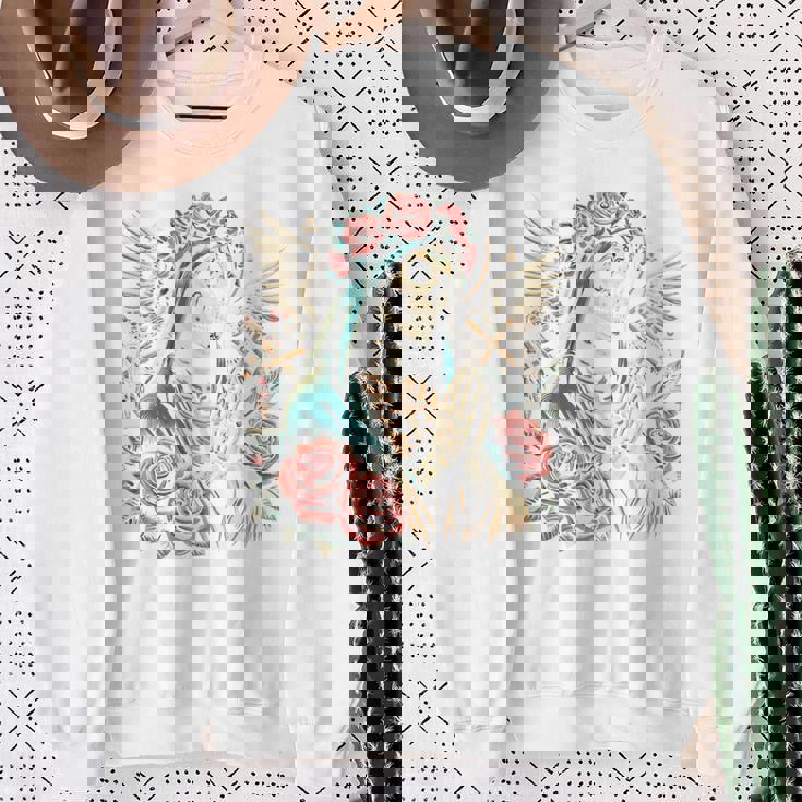 スカル サンタ ムエルテ 長袖tシャツ スウェットシャツ 年配の女性への贈り物