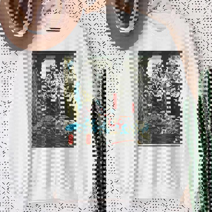 スケルトン 妖怪 歌川 国芳 日本美術 ハロウィン 相馬の古内裏 善知安方忠義伝 バックプリント スウェットシャツ 年配の女性への贈り物