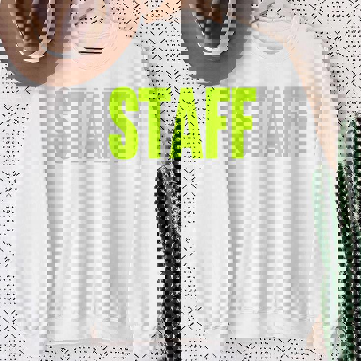 スタッフ イベント 衣装 クルー 音楽祭 Backprint ワーカー スウェットシャツ 年配の女性への贈り物