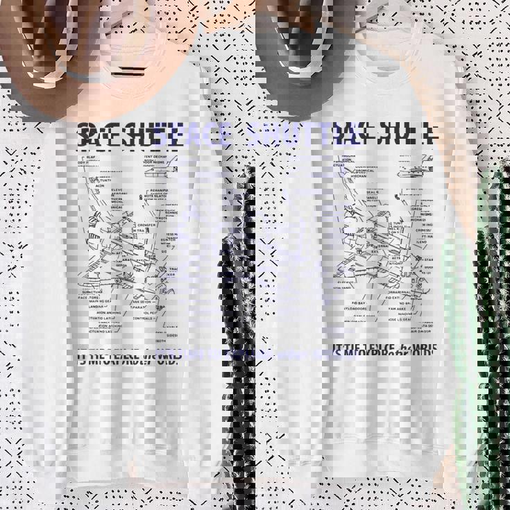 スペースシャトル レトロレイアウト ロケット科学者&宇宙飛行士用 スウェットシャツ 年配の女性への贈り物