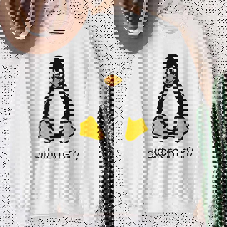 タックスlinuxペンギン-Sudorm-Rfコンピューターサイエンスコンピューター Tux Linux スウェットシャツ 年配の女性への贈り物