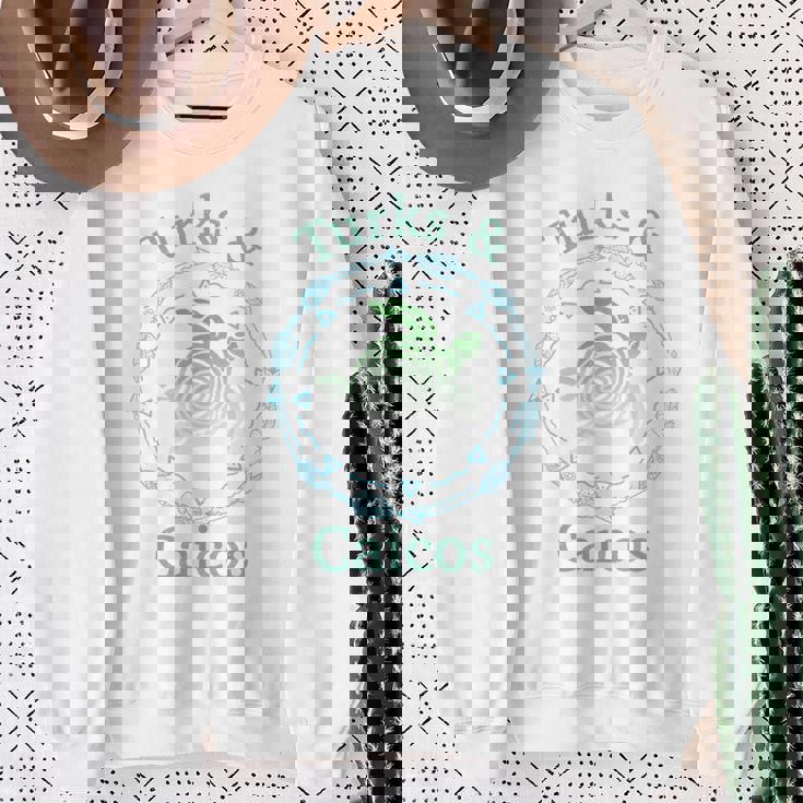 タークス・カイコス島 シャツ ヴィンテージ トライバル カメ 長袖tシャツ スウェットシャツ 年配の女性への贈り物