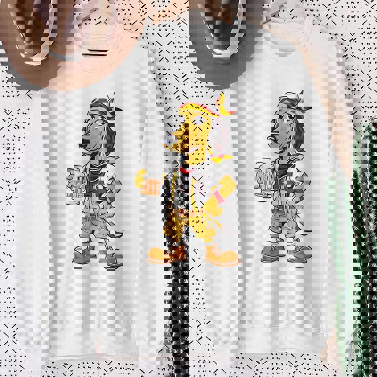 ダックスフント ドイツ服 オクトーバーフェスト レーダーホーゼン メンズ 乾杯 スウェットシャツ 年配の女性への贈り物