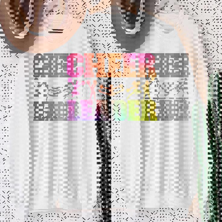 チア チアリーディング 水彩 レインボー チアリーダー スウェットシャツ 年配の女性への贈り物