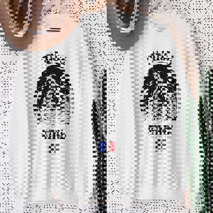 ティニュ フランス アルプス スキー場 アルペンスキー フランス国旗 スウェットシャツ 年配の女性への贈り物