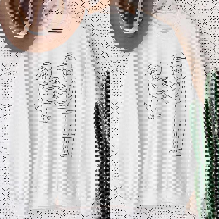 デコピンと大谷さん 手を繋ぐ スウェットシャツ 年配の女性への贈り物