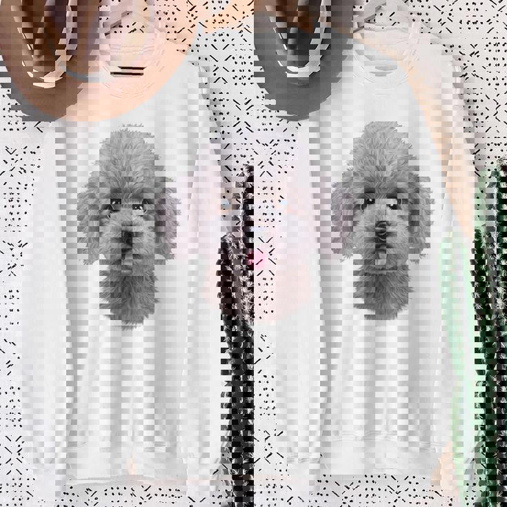 ホワイト トイプードル 犬 いぬ 顔 スウェットシャツ 年配の女性への贈り物