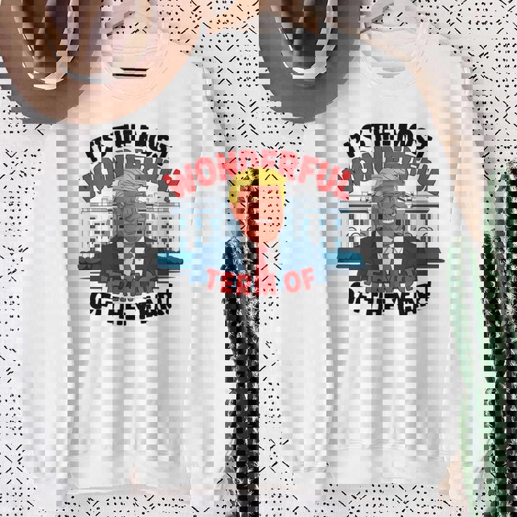 トランプ 今年一番素晴らしい用語 クリスマス 長袖tシャツ スウェットシャツ 年配の女性への贈り物