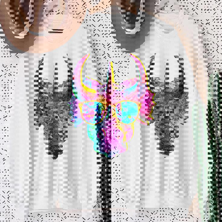 トリケラトプス 恐竜 グラフィック サングラス アートワーク トリケラトプス スウェットシャツ 年配の女性への贈り物